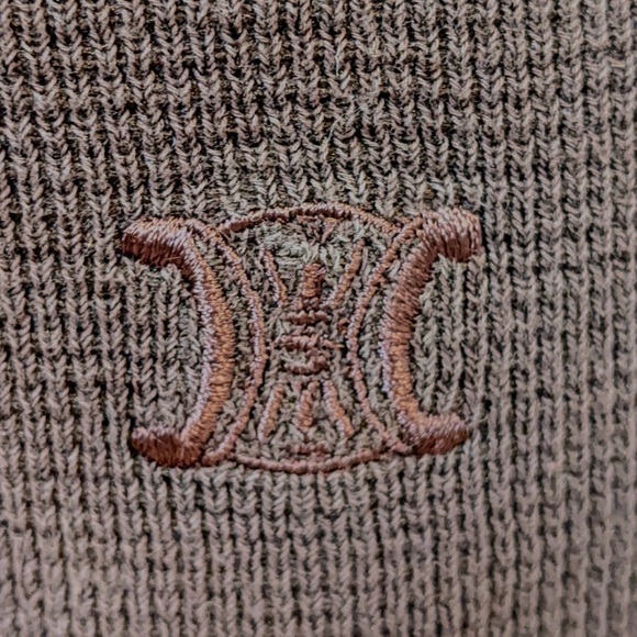CELINE polo knit shirt brown sz L logo buttons sporty slim top made in France - Picture 7 of 7